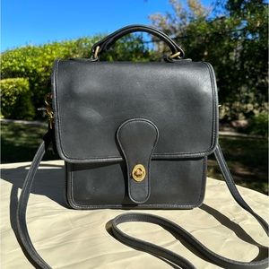 Vintage Coach Station Bag 5130 in Black Leather